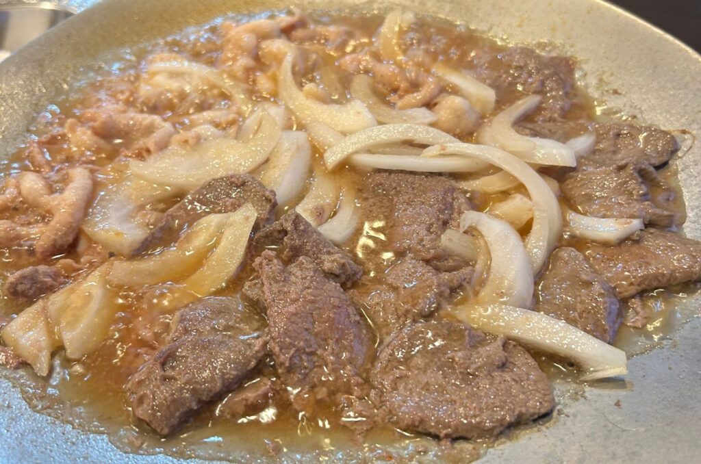 鹿追町産牛肉の料理